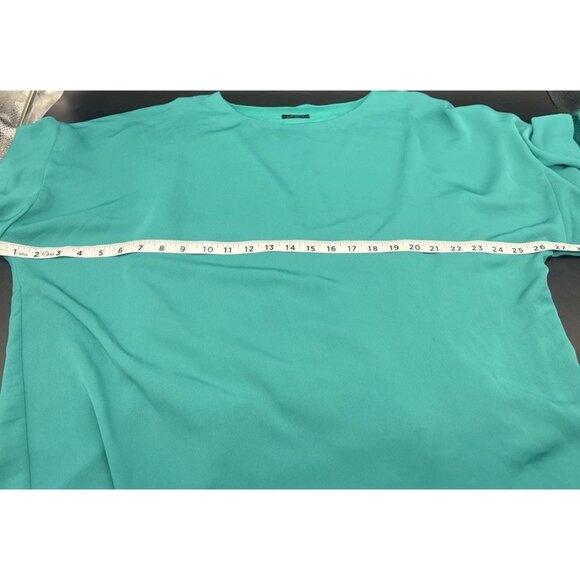 J. Jill Wearever Collection Womens Teal Pullover Flutter Sleeve Blouse Top Sz L - Picture 8 of 9